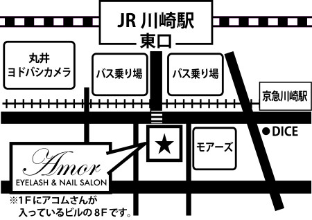 Amor川崎店map